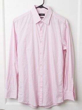 Hugo Boss Pink Button Up Dress Shirt 15.5 R Sharp Fit Mens